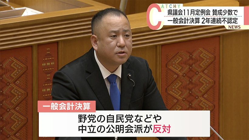 一般会計決算が2年連続不認定 県議会１１月定例会