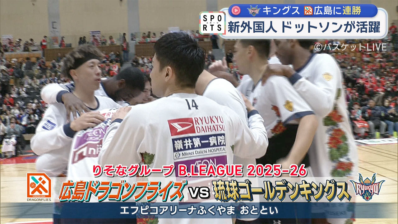 バスケ・Ｂリーグ３週間ぶりに再開！キングスがアウェーで連勝