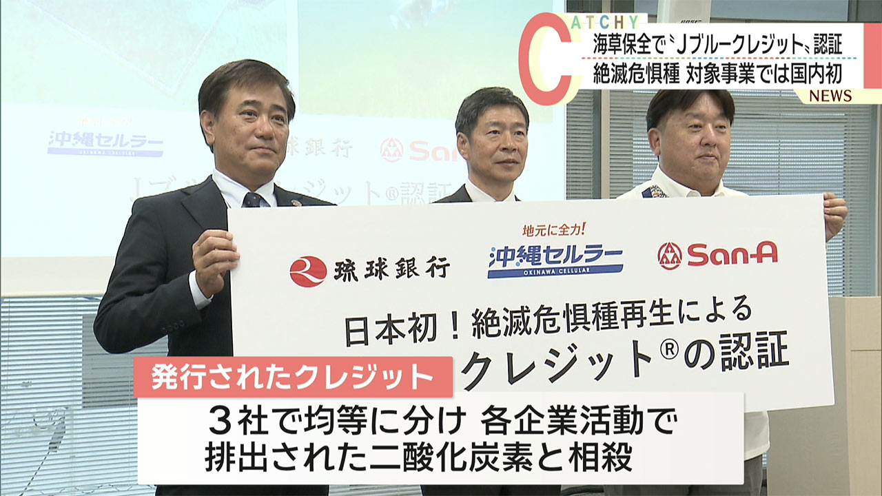 国内初　沖縄県内の企業が取り組む環境保全事業がＪブルークレジットの認証取得