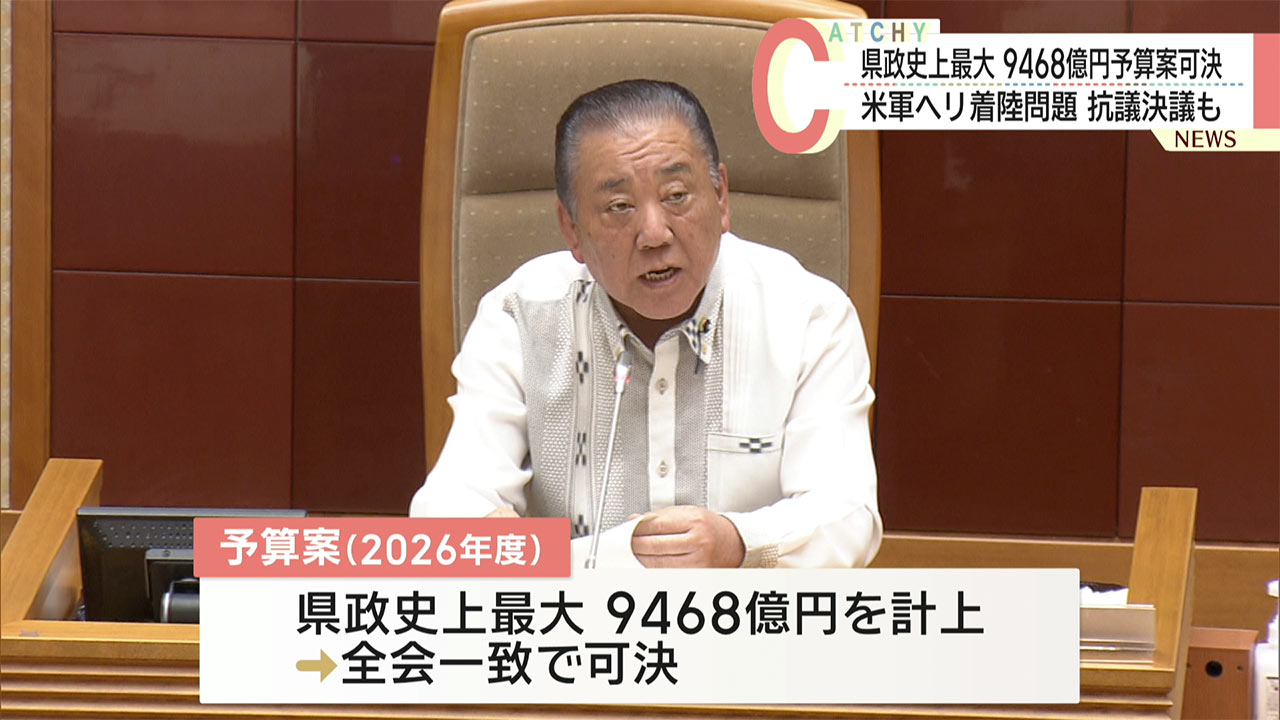 県政史上最大となる9468億円の予算案 全会一致で可決