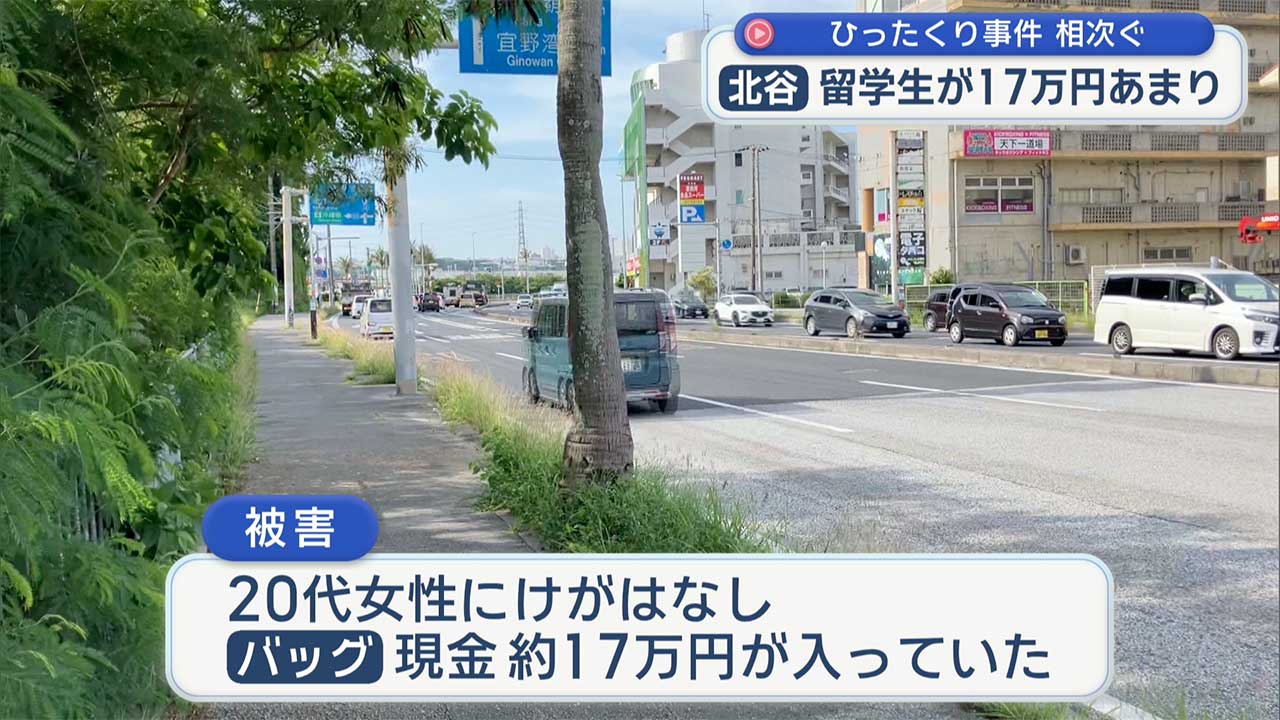県内でひったくり事件相次いで発生
