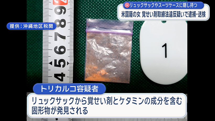 麻薬密輸で米国籍の女逮捕