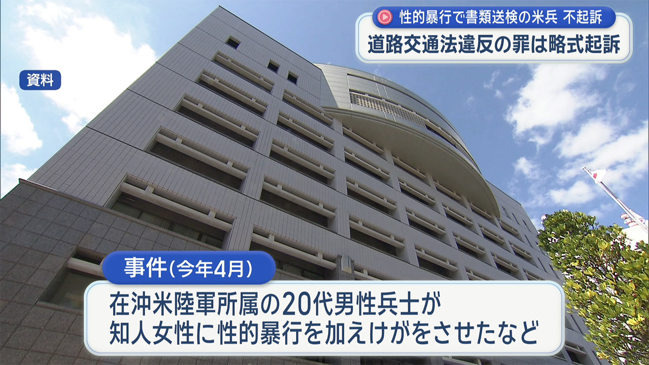 知人女性に性的暴行容疑で書類送検の米兵が不起訴処分