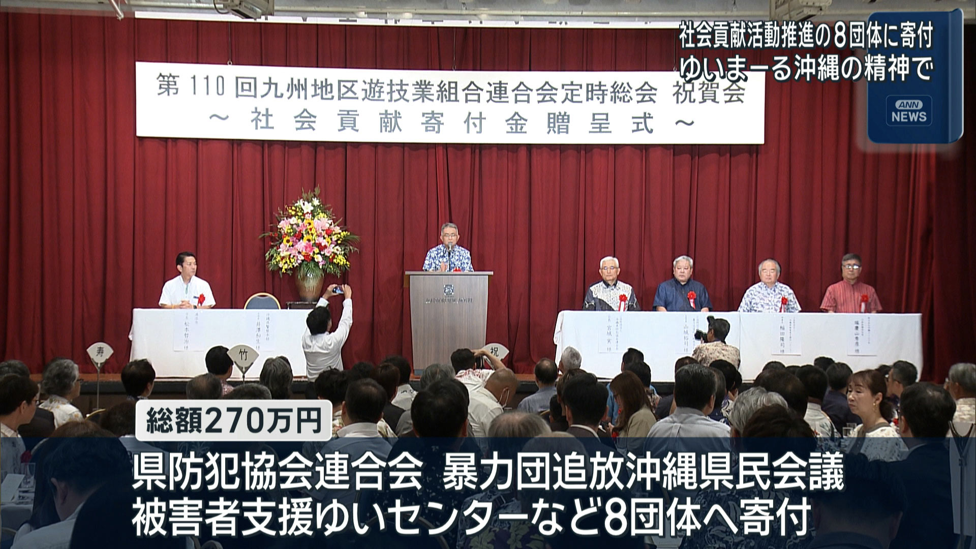 社会貢献活動を推進している８団体へ寄付金贈呈