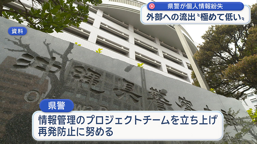 県警が個人情報を含む書類を紛失