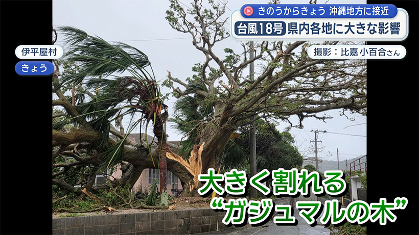 沖縄地方に接近した台風18号 県内各地に影響が・・・