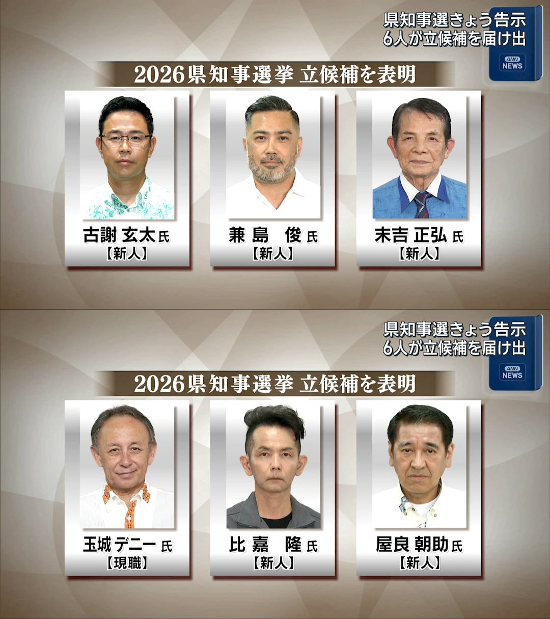 沖縄県知事選挙が告示／史上最多６人が立候補／物価高対策、基地負担軽減など争点に