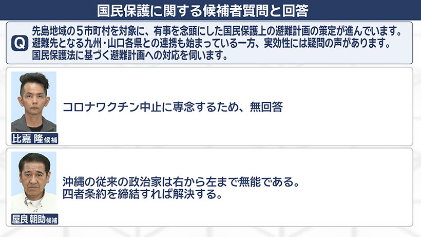 【知事選各候補者の見解も紹介】争点を歩く(1)「国民保護」自衛隊「南西シフト」と国民保護/首長はどう向き合うべきか?