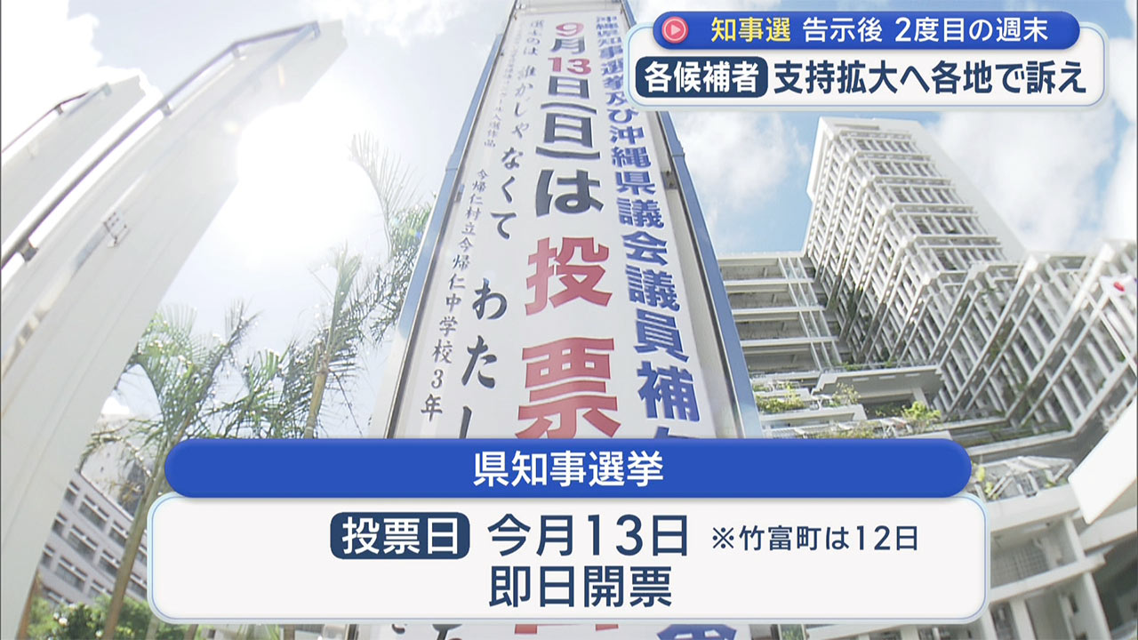 【県知事選】2度目の週末 各候補者が支援拡大へ 各地で訴え