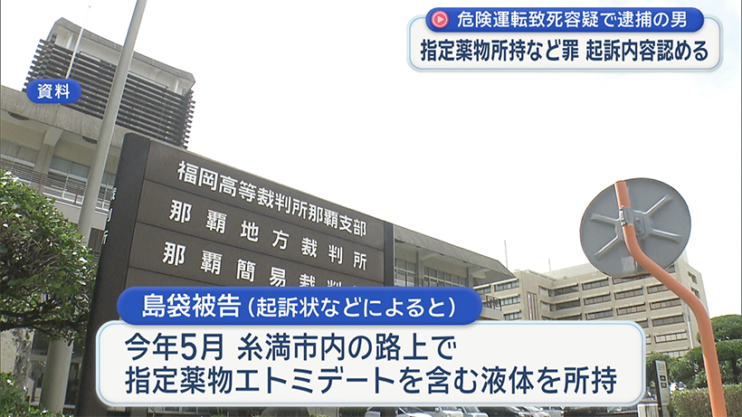 指定薬物所持などの罪 初公判で起訴内容認める 危険運転致死容疑で逮捕の男