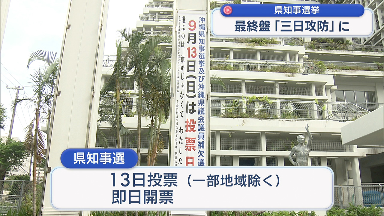 県知事選挙 終盤「三日攻防」に突入 各候補者が訴えに奔走