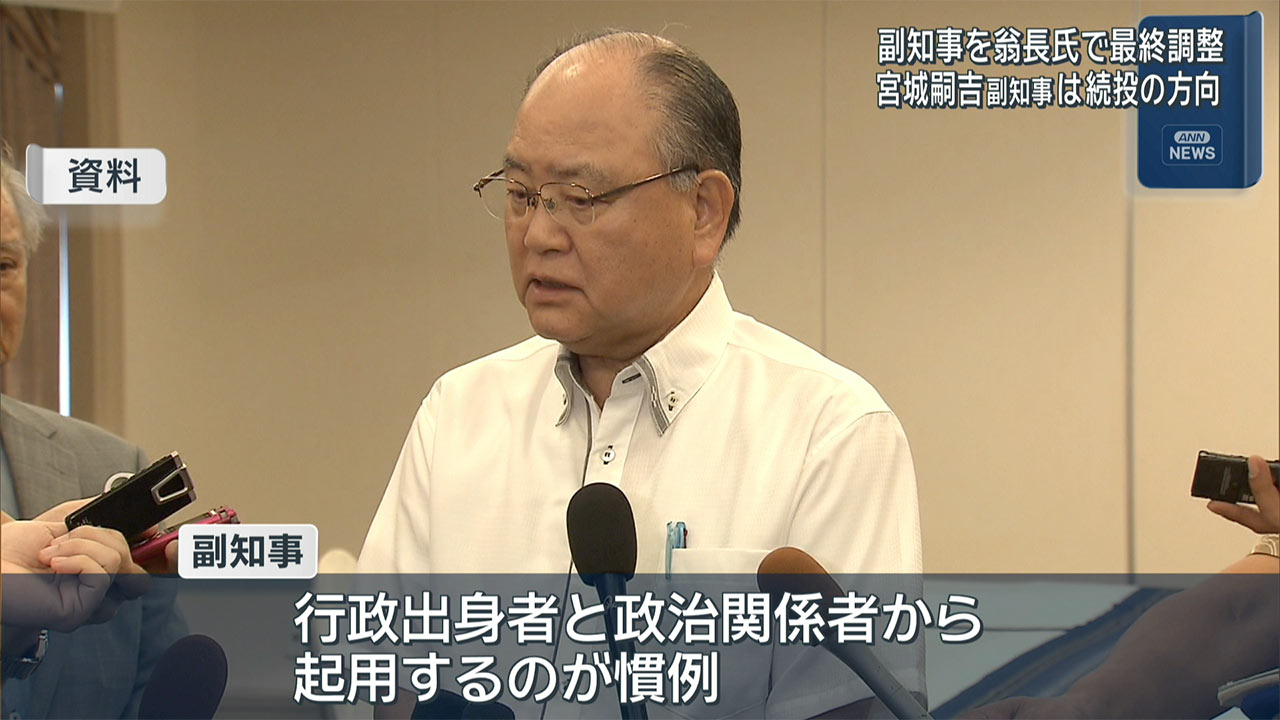 副知事に翁長政俊氏で最終調整　古謝新県政　議会提案へ