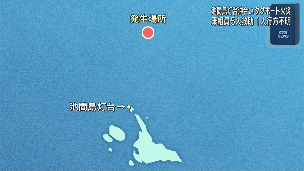 宮古島沖で船舶火災　1人を捜索中
