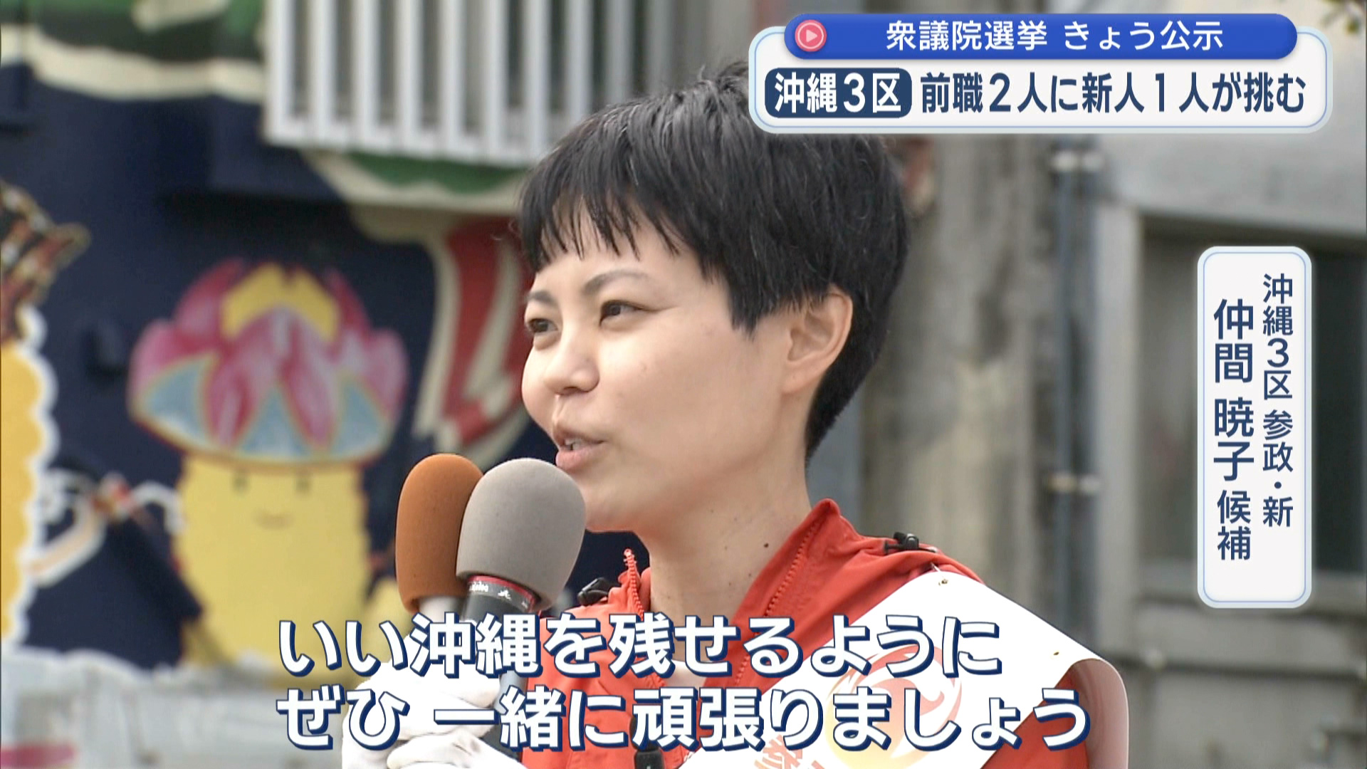 2026衆院選 立候補者 沖縄3区 【参政・新】 仲間 暁子 候補 第一声