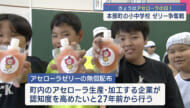 ５月１２日は「アセローラの日」本部町内の小中学校でゼリーが振る舞われる