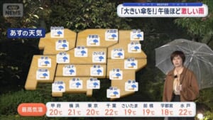 【関東の天気】関東全域で雨　16日午後ほど激しい雨「大きい傘を」