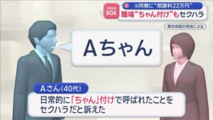 職場“ちゃん付け”もセクハラ　元同僚に“慰謝料22万円”