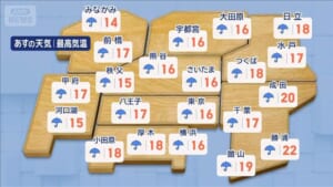 【関東の天気】しとしと→ザーザー本降りへ　冷たい雨のち汗ばむ陽気？