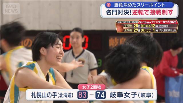 高校バスケ名門対決！逆転で接戦制す　勝負決めたスリーポイント