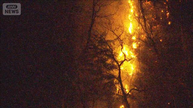 山梨の山火事延焼続く　住宅まで約50mに迫る