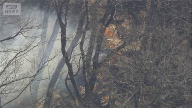 山梨・山火事　近隣住民「鎮火して」49時間経過も延焼中　消火活動続く