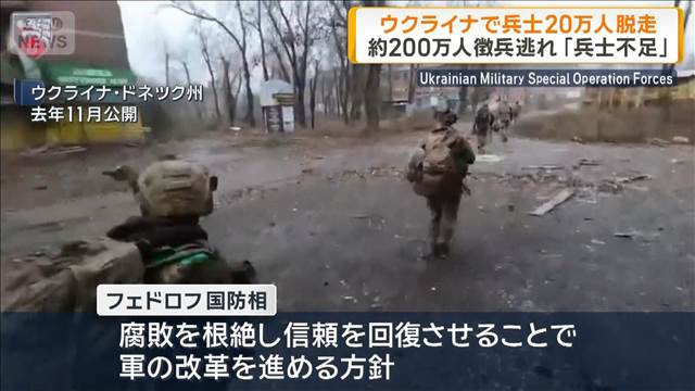 ウクライナで兵士20万人脱走　約200万人徴兵逃れ　「兵士不足」
