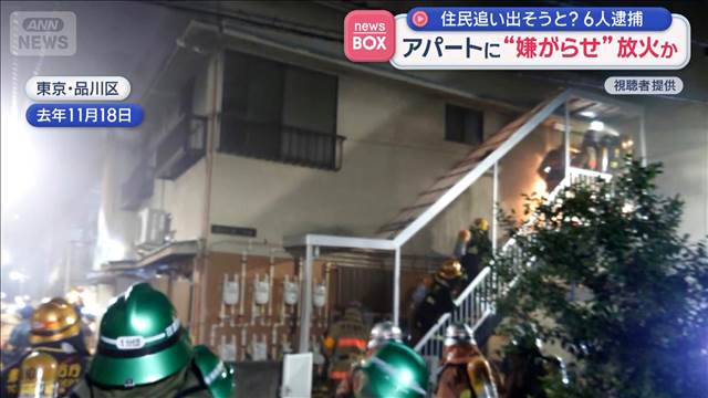 アパートに“嫌がらせ”放火か　住民追い出そうと？6人逮捕