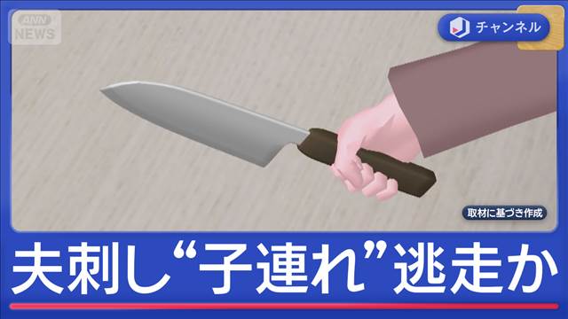 夫を刺し子ども連れて逃走か…20代妻を逮捕「生活費で口論になった」