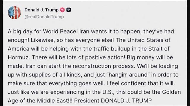トランプ大統領　ホルムズ海峡の通航料でイランは復興を開始できるとSNSで 主張