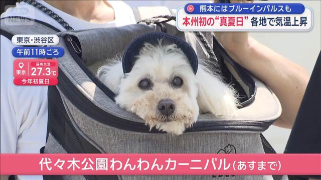 本州初の“真夏日”各地で気温上昇　熊本にはブルーインパルスも