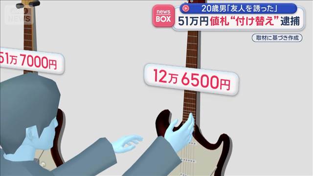 51万円値札　付け替えたか　20歳男「友人を誘った」