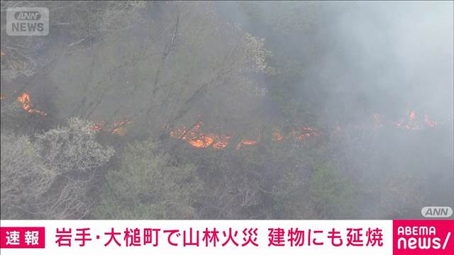 【速報】岩手・大槌町で山林火災　建物5軒にも延焼