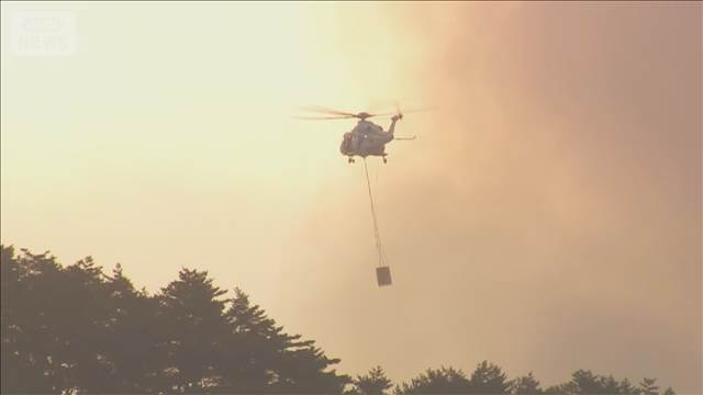 岩手・大槌町の山火事　鎮火のメド立たず　消防団員「杉がバリバリバリと焼けて…」