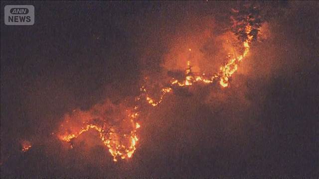 大規模山林火災　火の勢い衰えず　岩手・大槌町