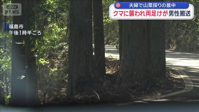 クマに襲われ両足けが　男性搬送　夫婦で山菜採りの最中