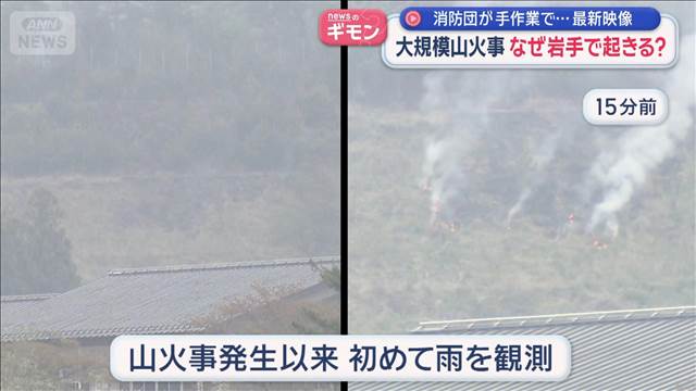 “大規模山火事”なぜ岩手で起きる？　消防団が手作業で…最新映像