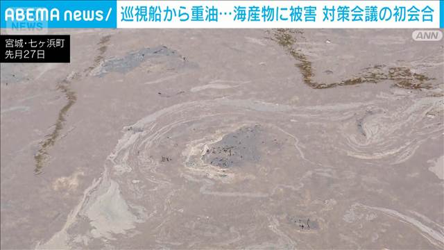 塩釜港の巡視船重油流出　タスクフォース初会合　早期の賠償など検討
