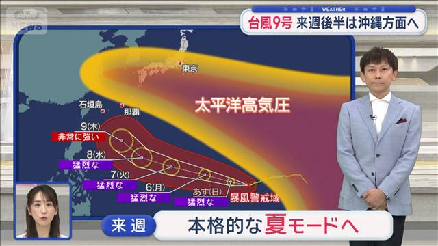 【関東の天気】台風9号「猛烈な勢力」で西へ　来週から“夏モード”暑さに青空も