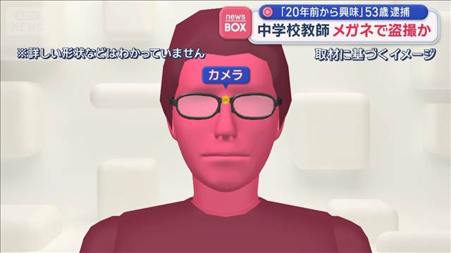 中学校教師 メガネで盗撮か「20年前から興味」53歳逮捕　兵庫