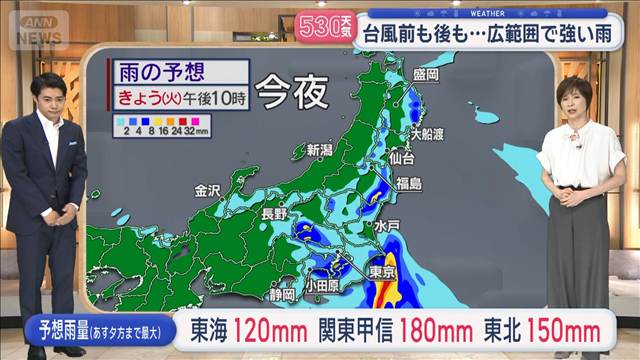 【全国の天気】台風前も後も…広範囲で強い雨　あすも交通機関に影響