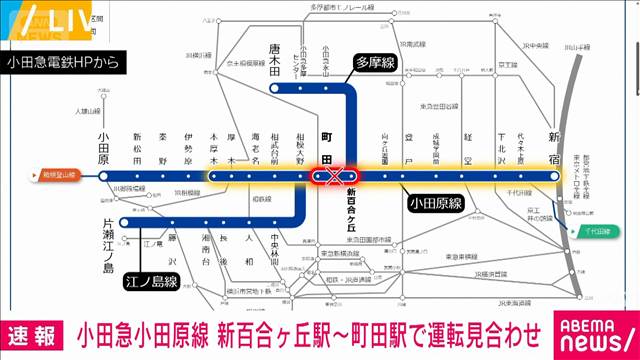 【速報】小田急小田原線　新百合ヶ丘駅～町田駅間で運転見合わせ