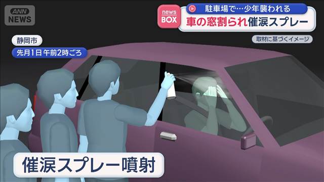 車の窓割られ催涙スプレー 駐車場で…少年襲われる