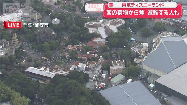 【速報】東京ディズニーランドで「客の荷物から煙」モバイルバッテリー原因か