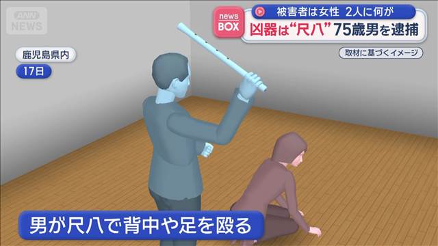 凶器は“尺八”75歳男を逮捕　被害者は女性　2人に何が