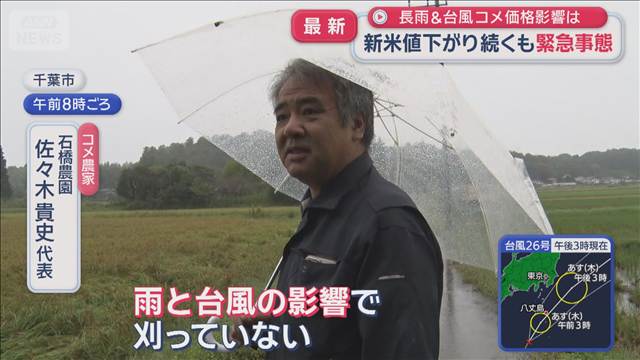 新米の値下がり続くも生産現場は緊急事態　長雨＆台風「収穫できない」
