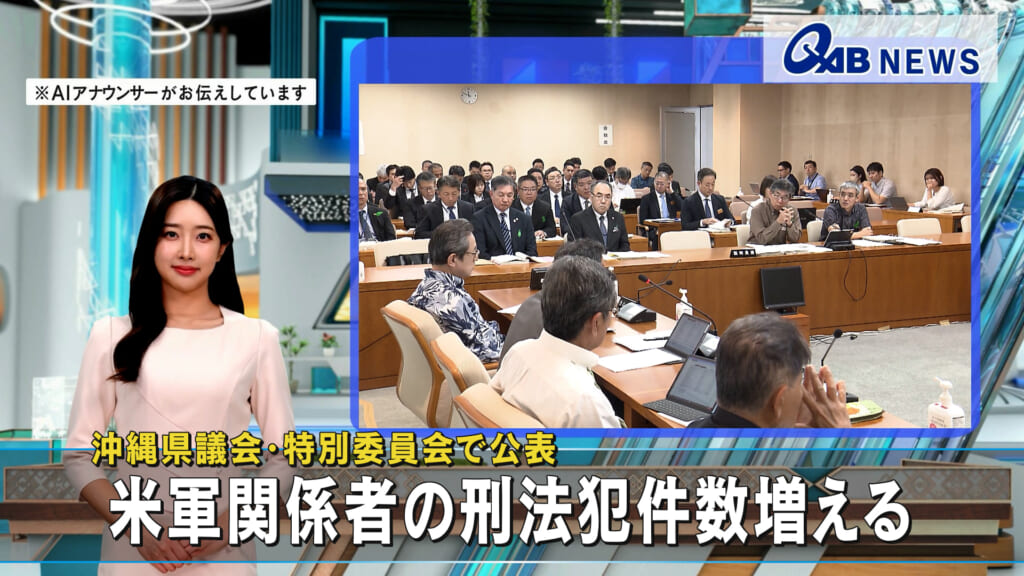 沖縄県議会・特別委員会で公表　米軍関係者の刑法犯件数増える