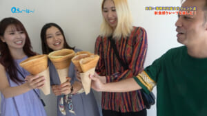 お笑い事務所所属女性タレント達 新食感クレープを楽しむ!